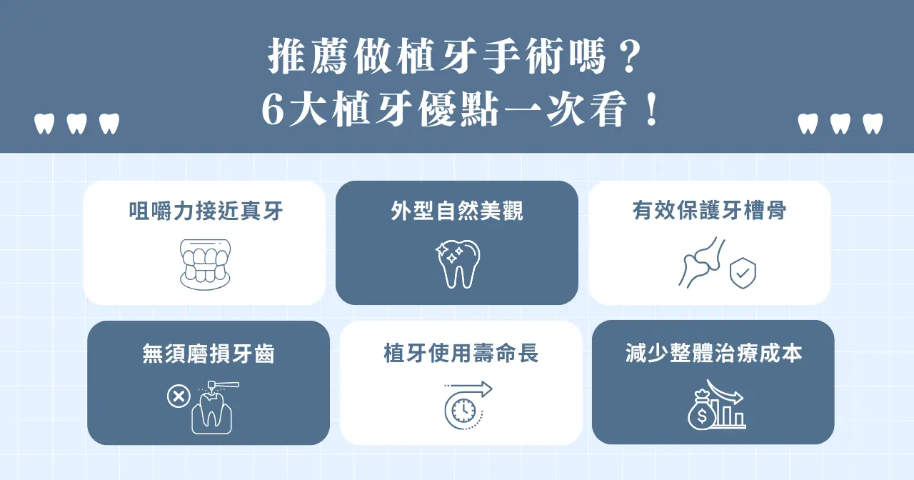 推薦做植牙手術嗎？ 6 大植牙優點一次看！​